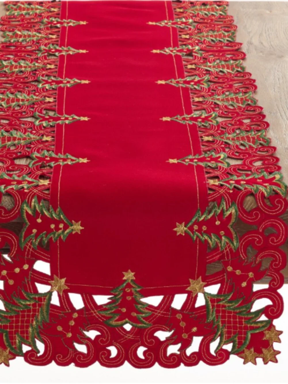 SARO LIFESTYLE Pandoro Collection Holiday Christmas Tree Table Runner, 16